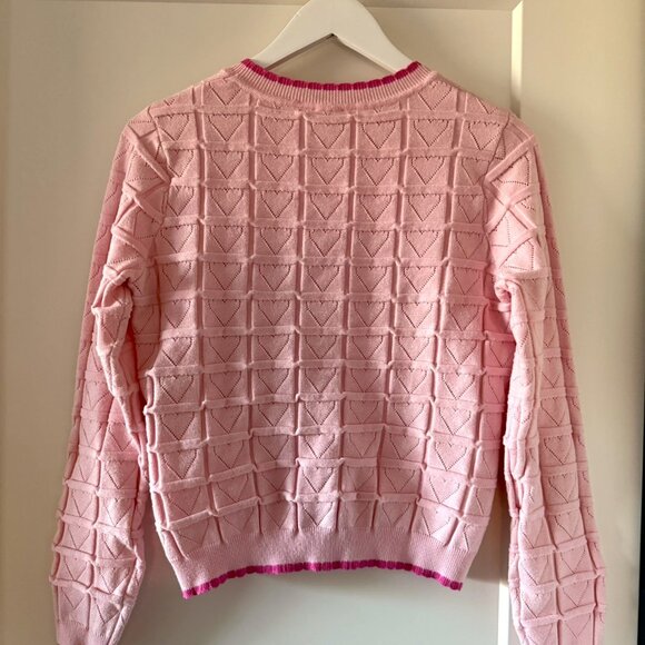 Hem & Thread Pink Heart Pattern Sweater - Picture 3 of 3
